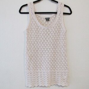 Eddie Bauer Knitted Lace Sleeveless Tunic Top
